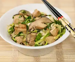 Asian Slaw with Tofu & Shiitake Mushrooms