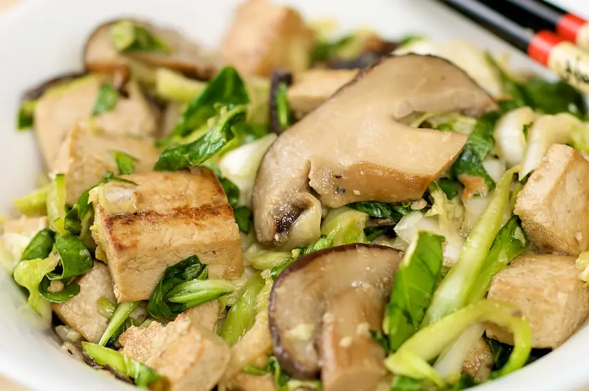Asian Slaw with Tofu & Shiitake Mushrooms