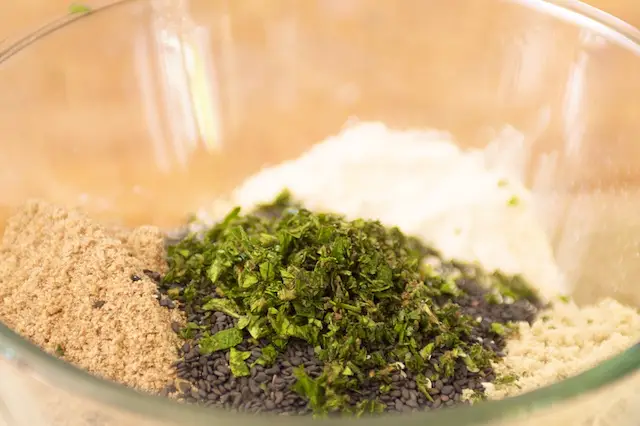 and the minced fresh herbs.