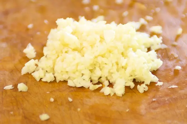 Finely chop the garlic