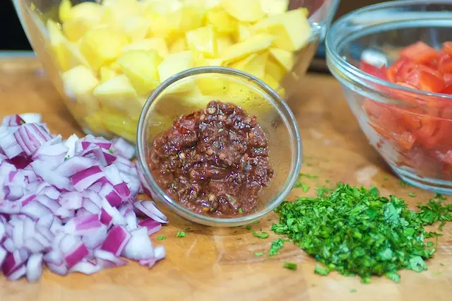 Here we have all the ingredients and ready to mix them all up.