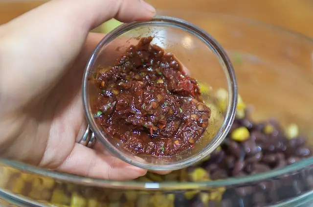 Add the finely chopped chipotle pepper in adobo sauce.