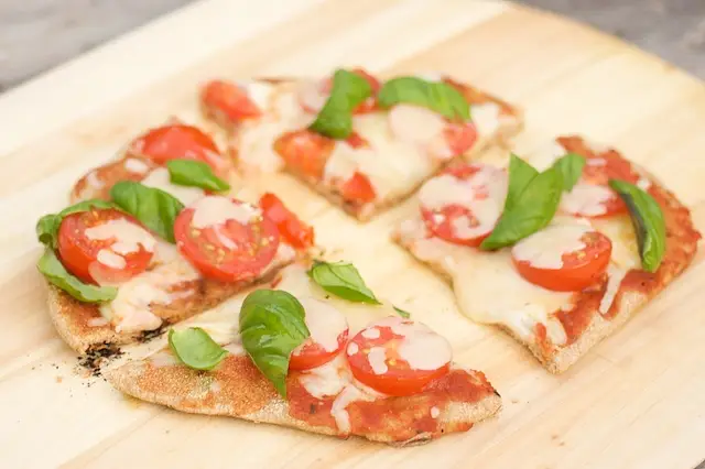 Grilled Tomato & Mozzarella Pizza with Basil