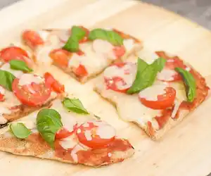 Grilled Tomato & Mozzarella Pizza with Basil