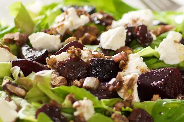 Balsamic-Honey Glazed Beets & Arugula Salad with Goat Cheese
