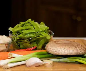 Snow Peas, Carrots & Water Chestnuts Stir-Fry with Asian Sauce
