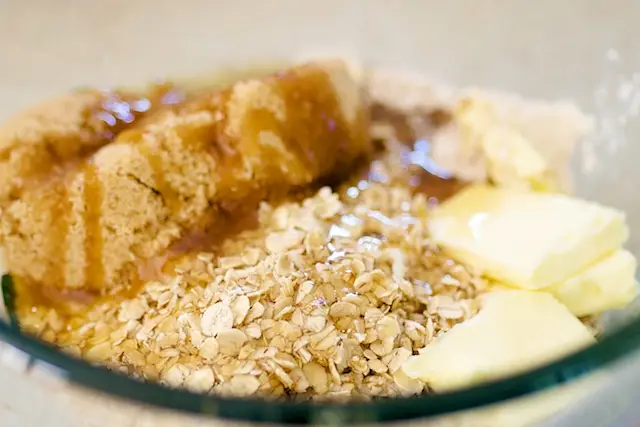 Add all the streusel ingredients into a medium bowl.