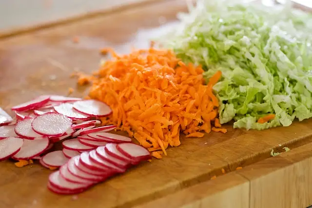 Ger the vegetables prepared.