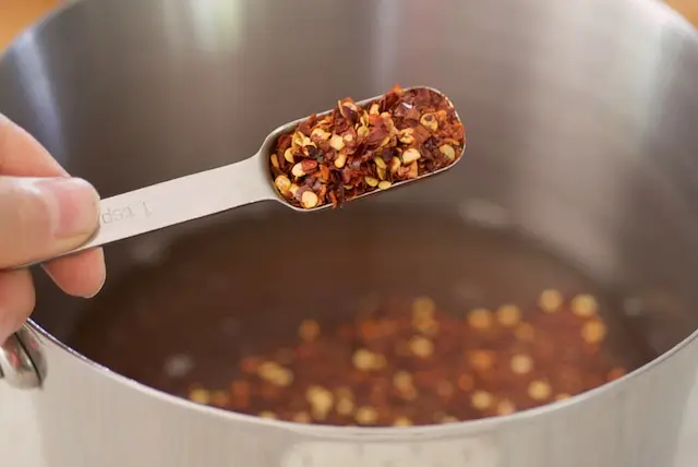 Add the red pepper flakes.
