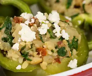 Greek Orzo Stuffed Peppers