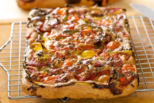 Roasted Pepper, Chili, Cherry Tomato & Mozzarella Focaccia