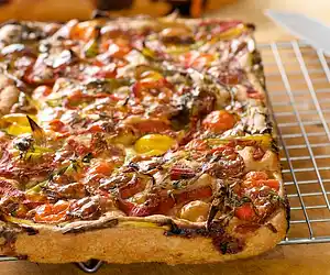 Roasted Pepper, Chili, Cherry Tomato & Mozzarella Focaccia