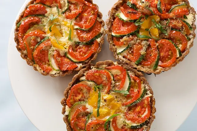 Cheesy Tomato & Zucchini Mini Tarts