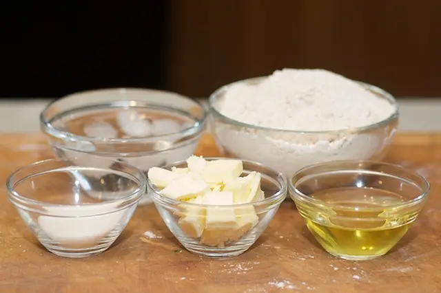 First get together the crust ingredients.