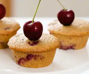 Moist Cherry Ricotta Muffins