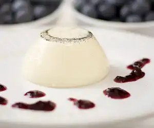 Pannacotta with Blueberry Coulis