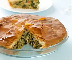 Chard, Kale & Cheddar Phyllo Pie