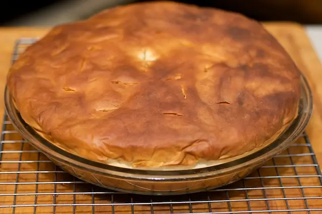 Bake in the preheated oven for about 35 to 40 minutes, until the top and sides are completely golden and brown. 