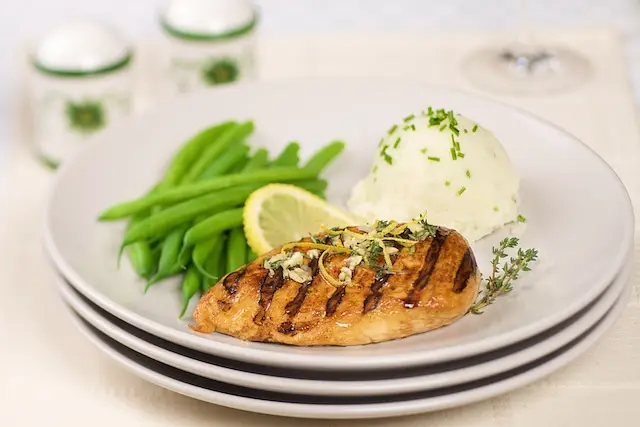 Grilled Lemon Pepper Chicken Breasts with Thyme Gremolata