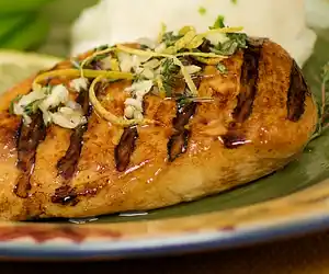 Grilled Lemon Pepper Chicken Breasts with Thyme Gremolata