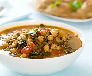 Chickpea, Kale & Tomato Soup with Cilantro