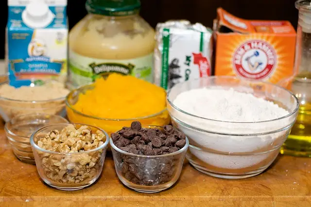 First, gather together all the ingredients to start to make this delicious bread.