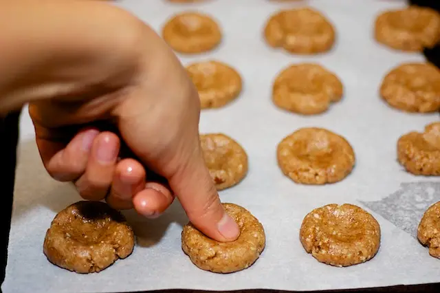 Make a thumbprint in the cookies