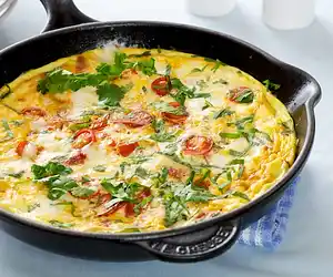 Chorizo, Cherry Tomato & Feta Frittata