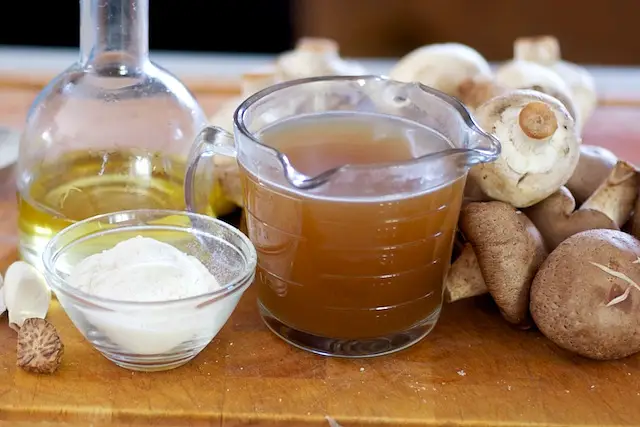 Ingredients for the fresh mushroom soup/sauce.