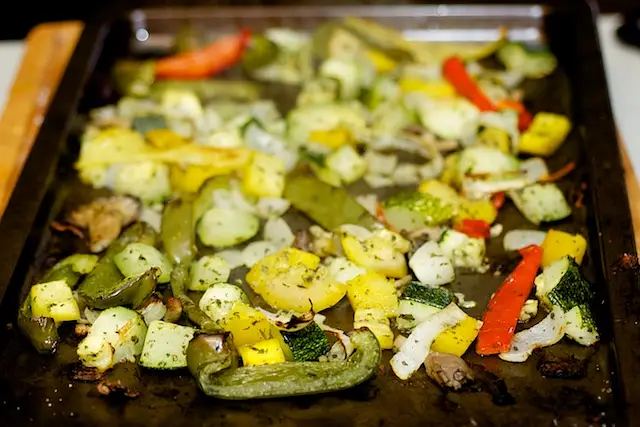 Roast in a 450 degrees F oven until tender, 14 to 16 minutes. 