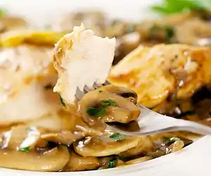 Baked Lemon Chicken with Mushroom Sauce