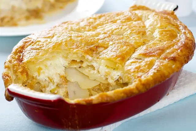 Cheese Onion Leek & Potato Pie