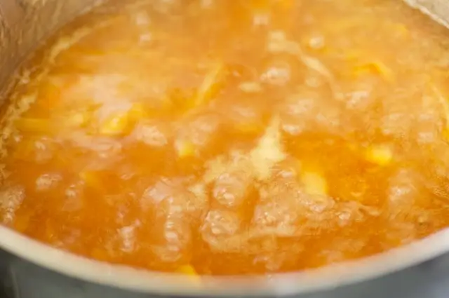 Bring slowly to boiling, stirring until sugar dissolves. 