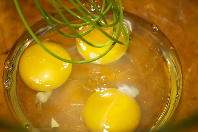Beat eggs slightly.