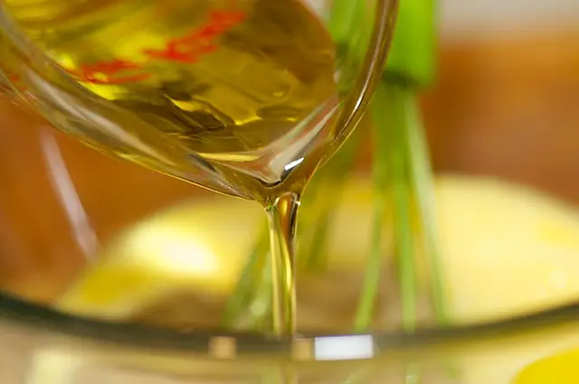 Pour in oil,
