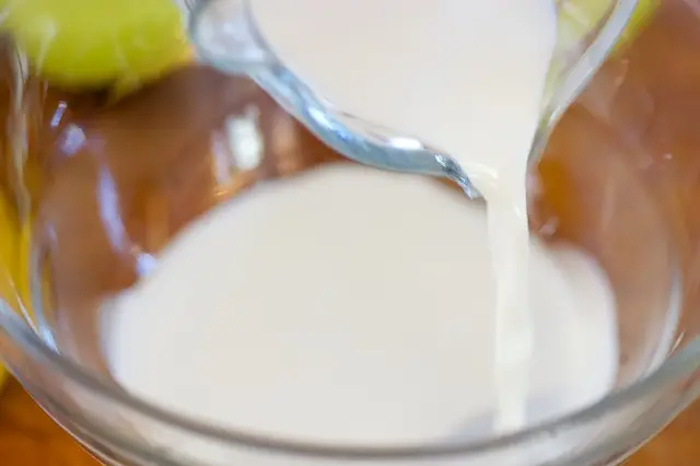 In another bowl, pour the half and half.