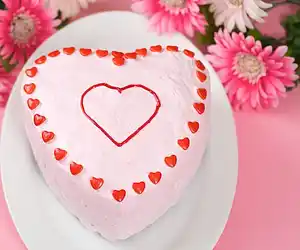 Fudgey Valentine Cake