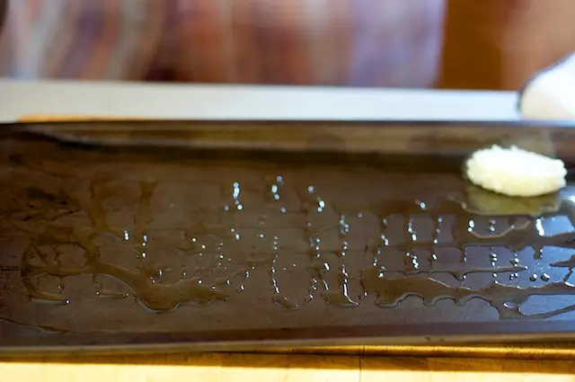Preheated baking sheet
