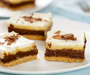 Chocolate Pumpkin Layered Cheesecake Bars 