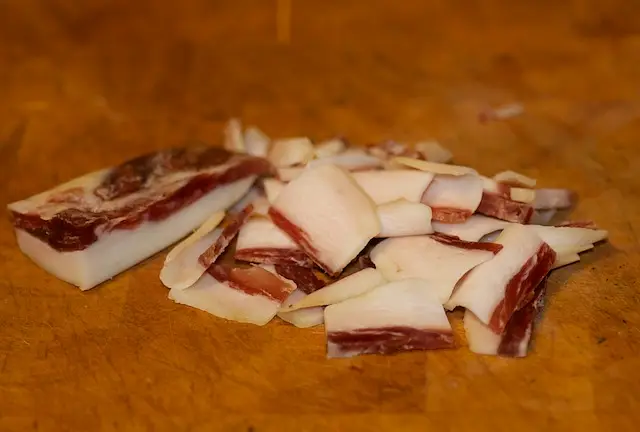 Slice or dice some pancetta. 