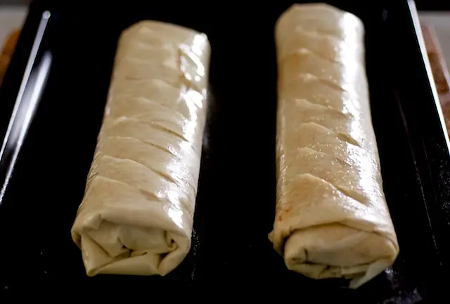 Place roll, seam side down, 