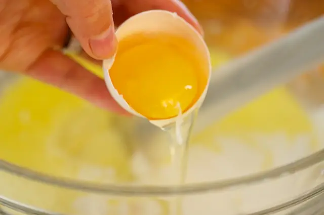Add the eggs.