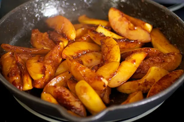 Cook the peaches