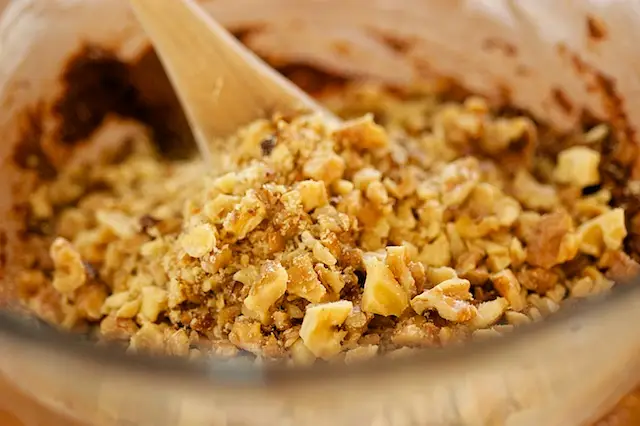 Add the chopped walnuts.