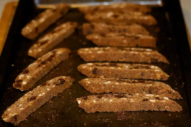 Biscotti during 2nd bake