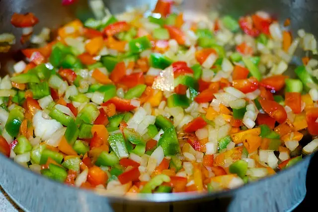 deglazig the pan with water or tamari.