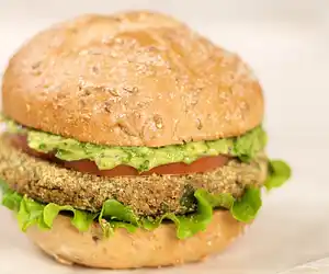 Bean Veggie Burgers with Mexican Spicy Guacamole