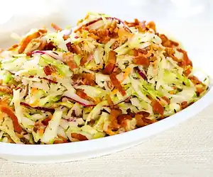 Cabbage Bacon Salad with Creamy Buttermilk Vinaigrette 