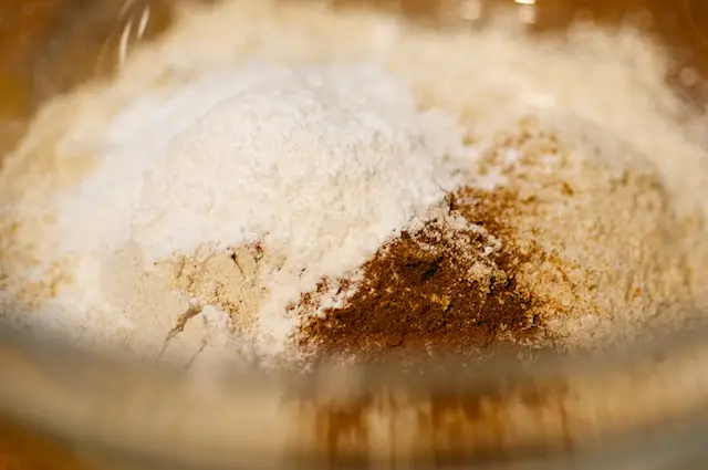 Sift together dry ingredients. Set aside.