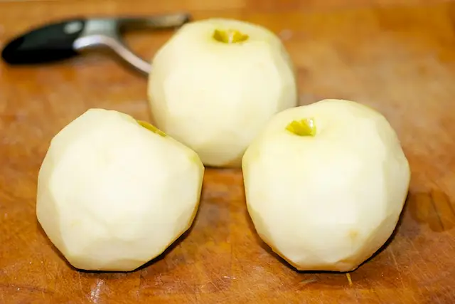Wash and peel the apples.